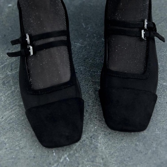SOLD - Zara Mesh Heeled Mary Janes US 6.5 - Picture 2 of 9